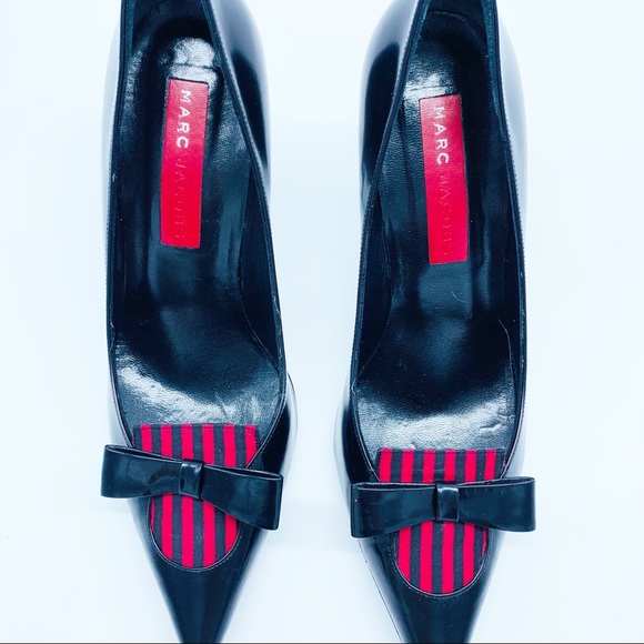 Marc Jacobs Black Red stiletto pumps heels SZ 9 - Picture 3 of 11